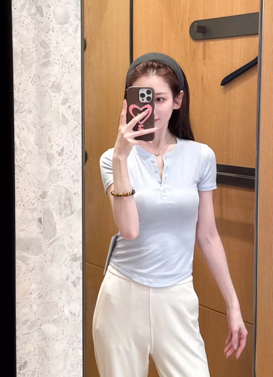 룰루레몬 버튼 헨리넥 요가 반팔 탑 상세 이미지 24