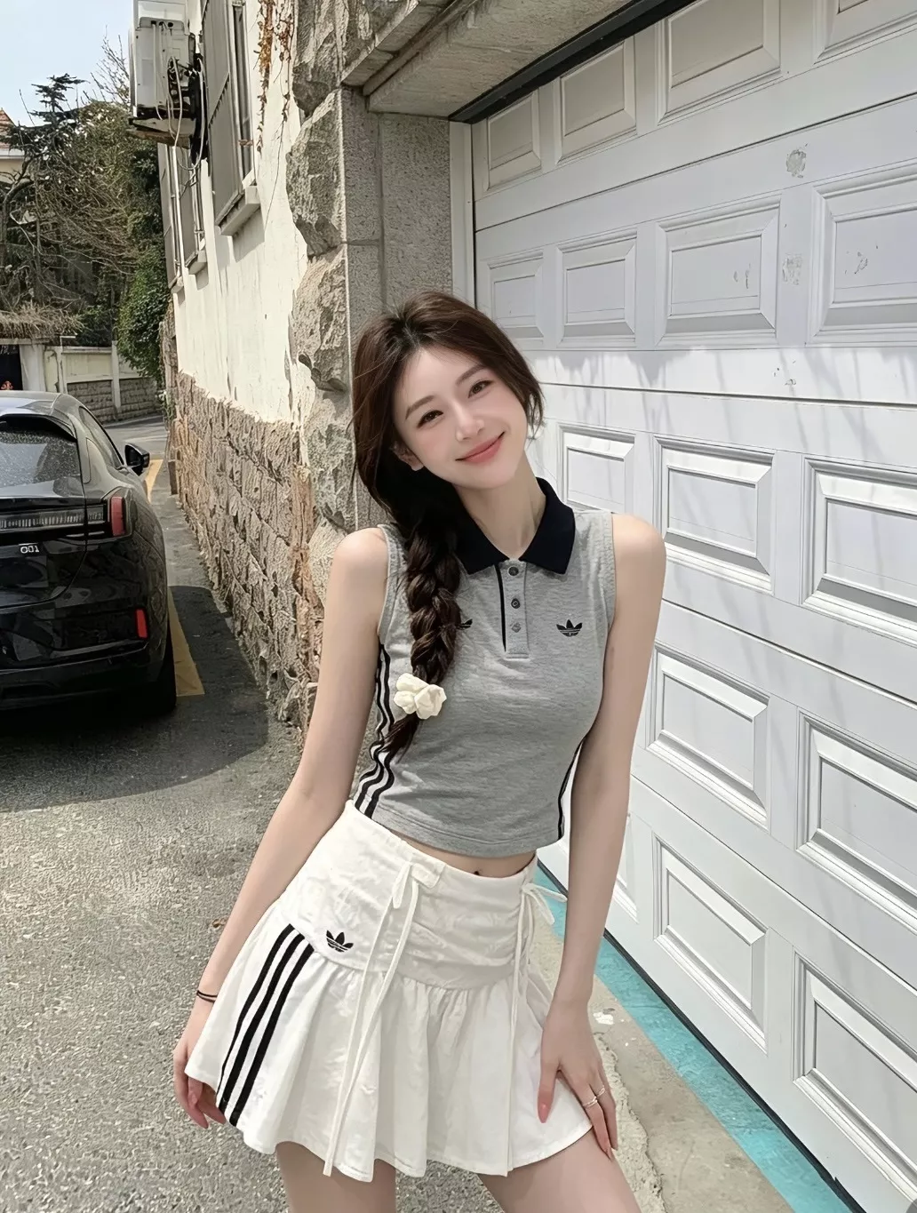 아디다스 리본 포인트 삼선 레이스 스커트 상세 이미지 20