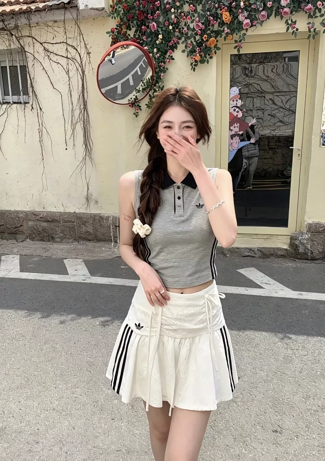 아디다스 리본 포인트 삼선 레이스 스커트 상세 이미지 25