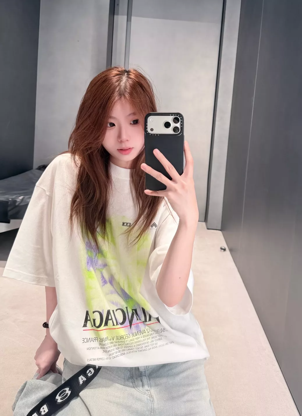 발렌시아가 럭키 그린 팜트리 타이다이 프린트 탑 상세 이미지 26