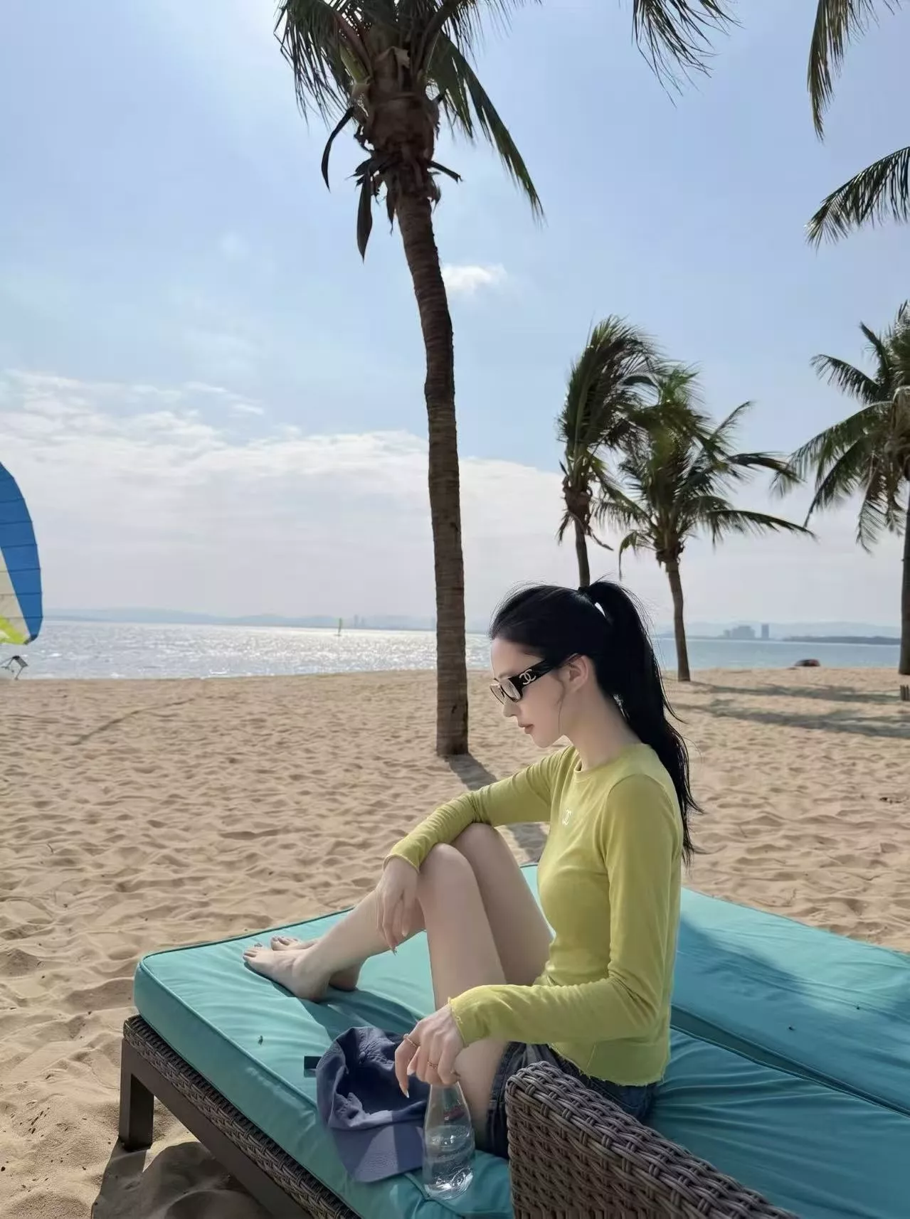 샤넬 로고 프린트 슬림 롱슬리브 탑 상세 이미지 23