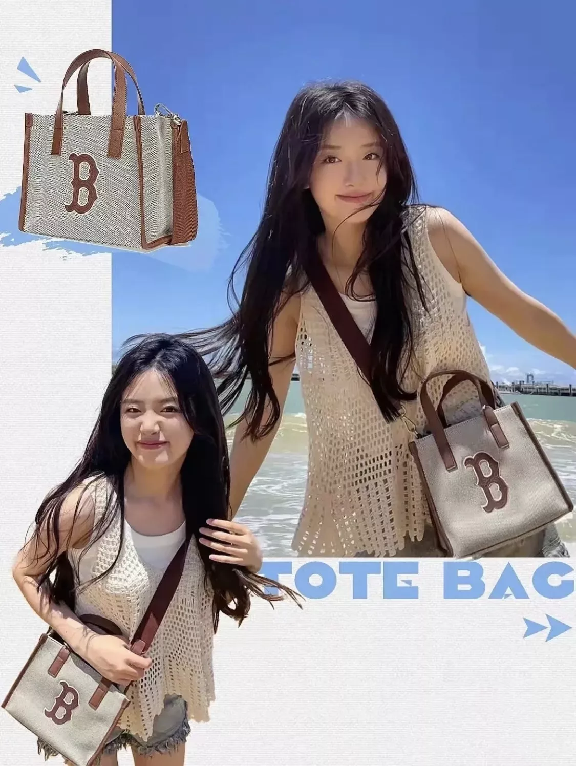 엠엘비 캔버스 자수 포인트 데일리 백 상세 이미지 5