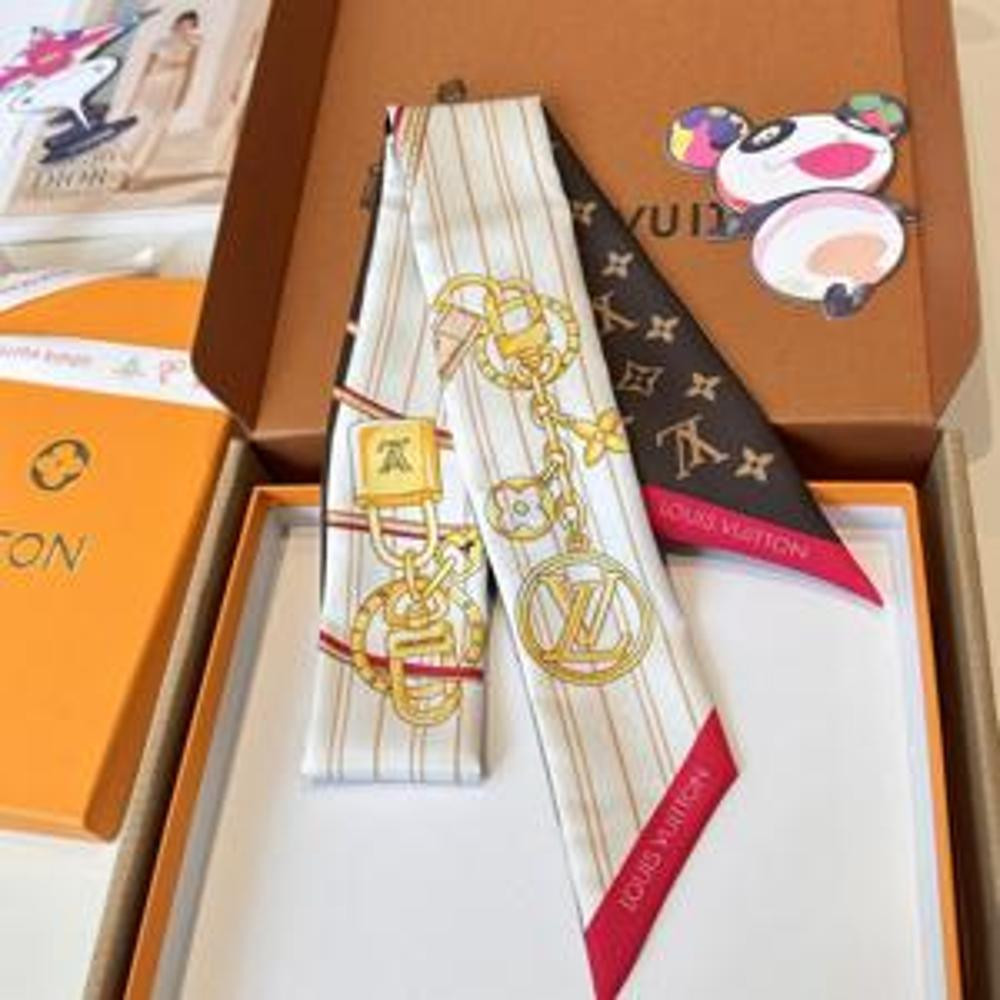 루이비통 18mm 트윌리 실크 헤어 리본 ‘My Neverfull BB’