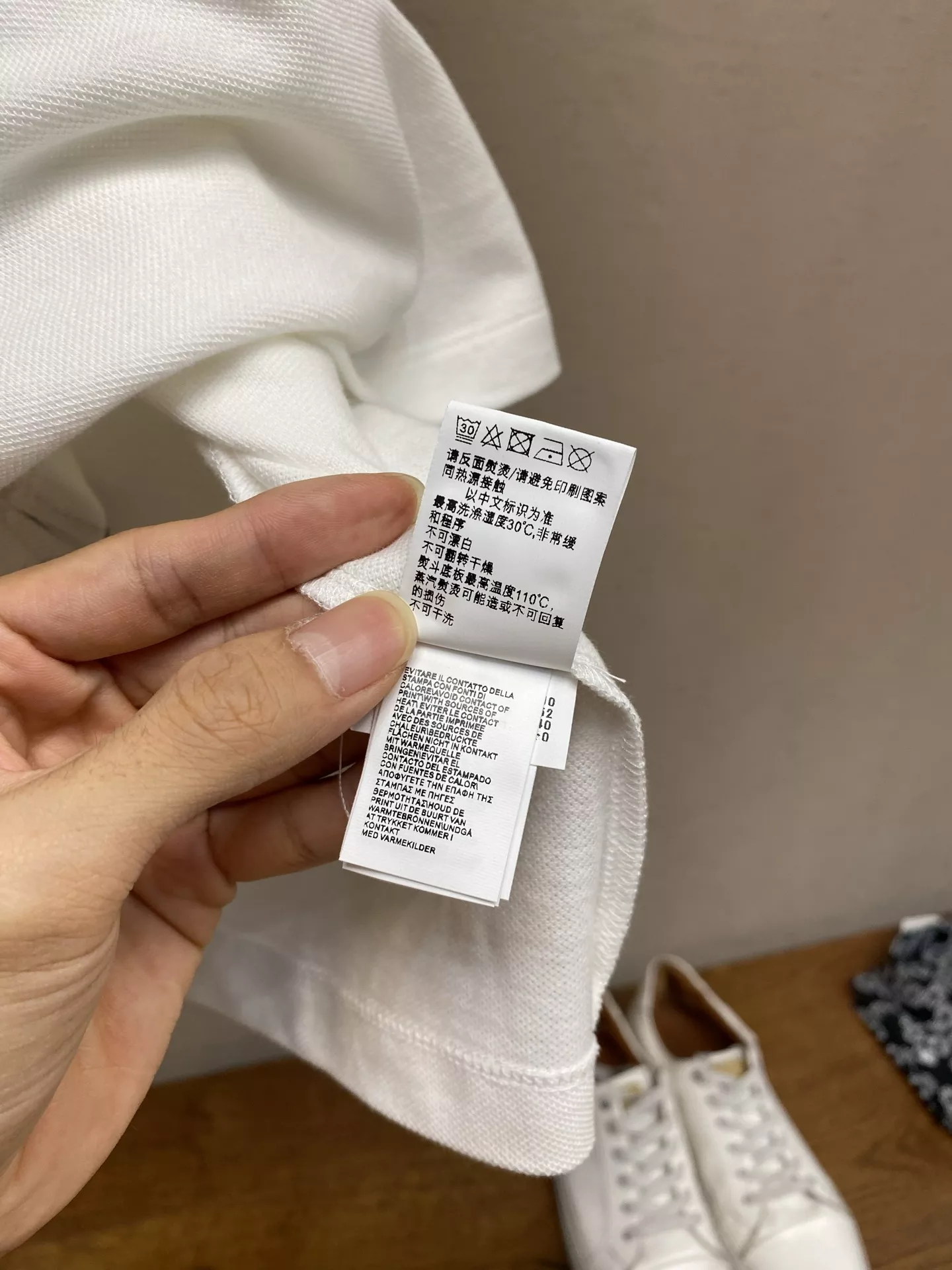 브루넬로쿠치넬리 벌집 짜임 코튼 폴로 탑 상세 이미지 9