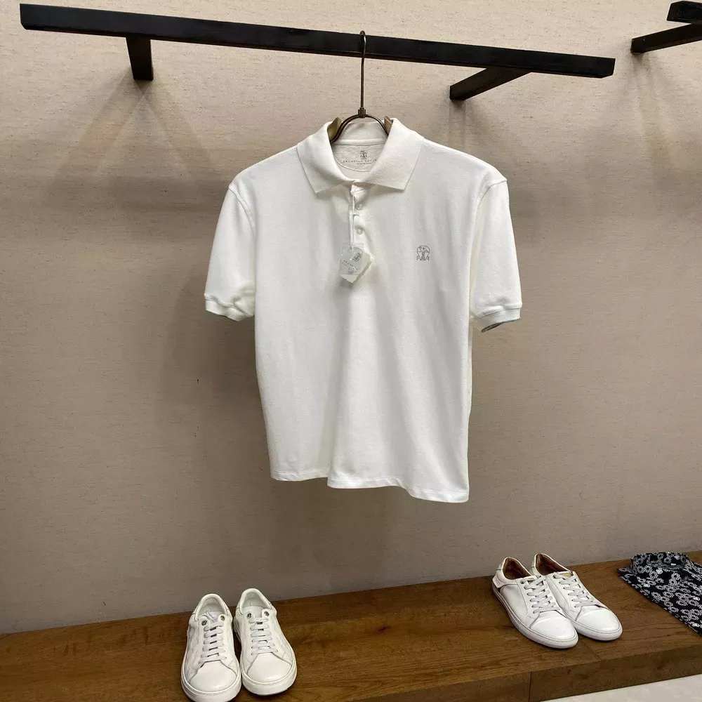 브루넬로쿠치넬리 벌집 짜임 코튼 폴로 탑