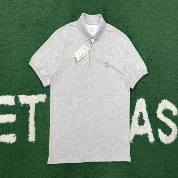 브루넬로쿠치넬리 로고 장식 피케 폴로 상의