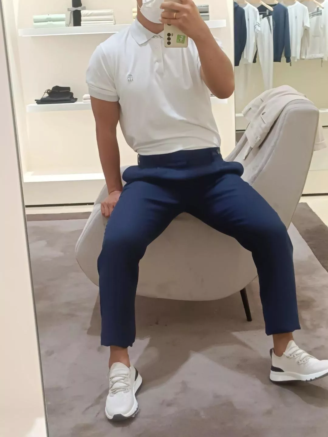 브루넬로쿠치넬리 배지 장식 피케 폴로 상의 상세 이미지 16