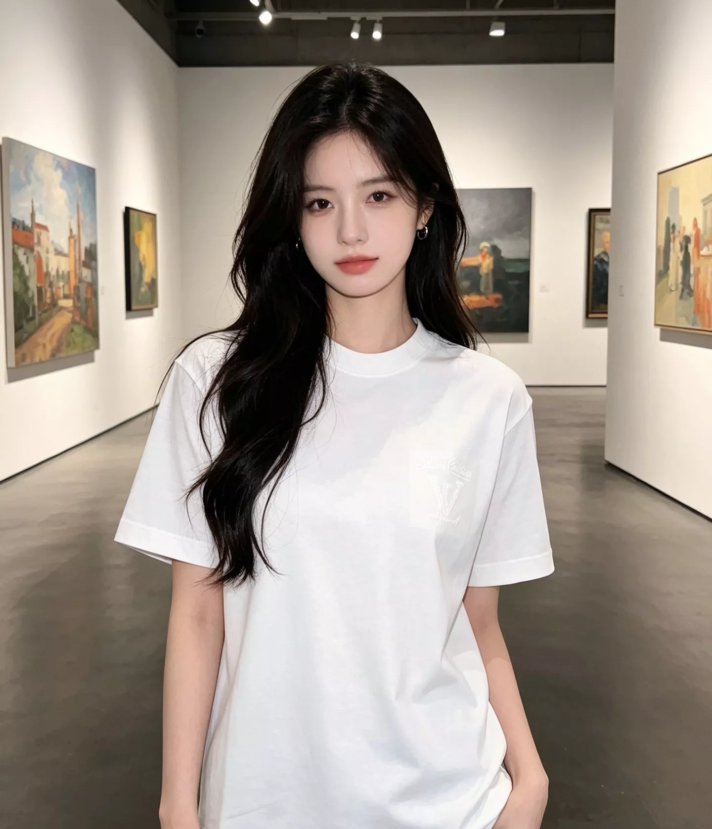 루이비통 백 자수 포인트 라운드 반팔 상의 상세 이미지 11