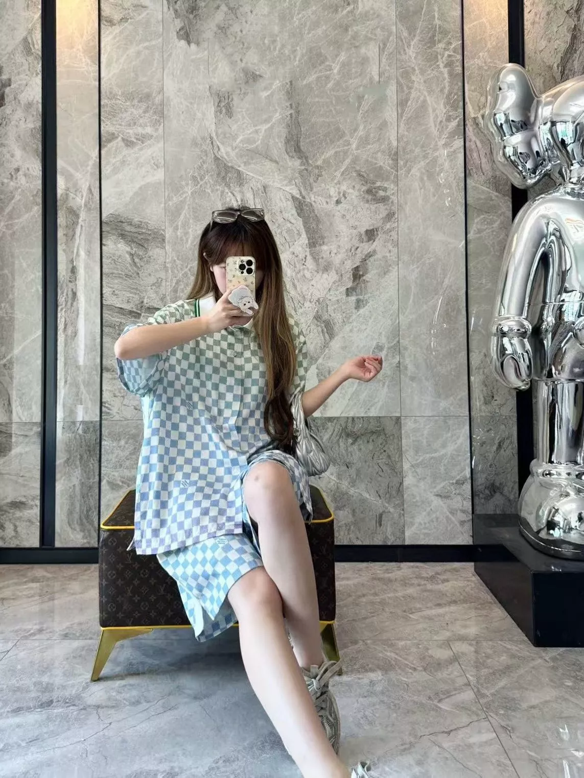 루이비통 그라데이션 다미에 반소매 상의 상세 이미지 15