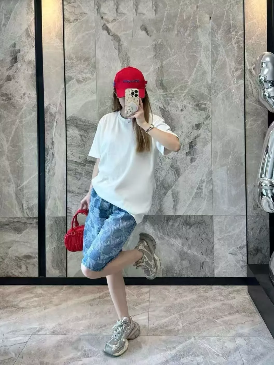 루이비통 체커보드 자카드 데님 쇼츠 상세 이미지 14