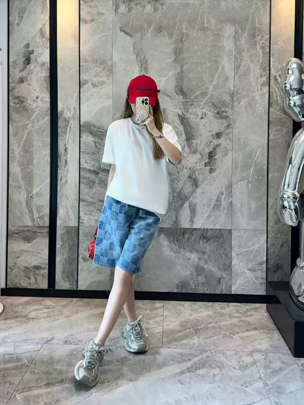 루이비통 체커보드 자카드 데님 쇼츠 상세 이미지 16
