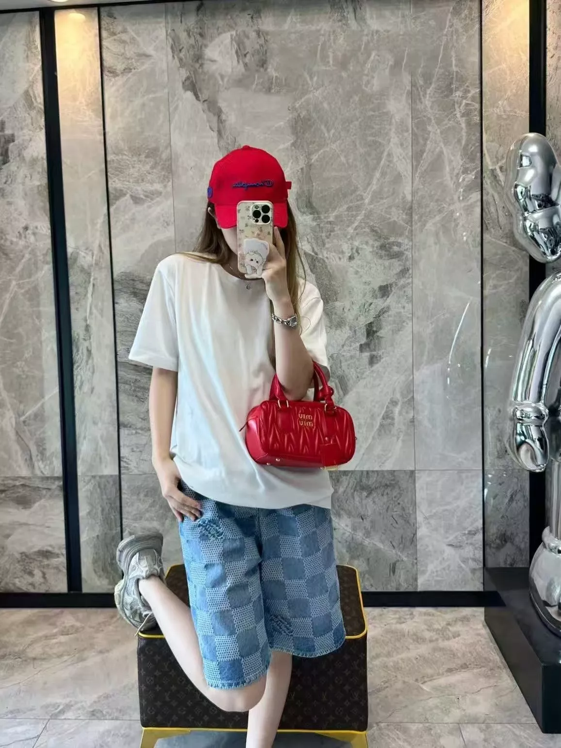루이비통 체커보드 자카드 데님 쇼츠 상세 이미지 19