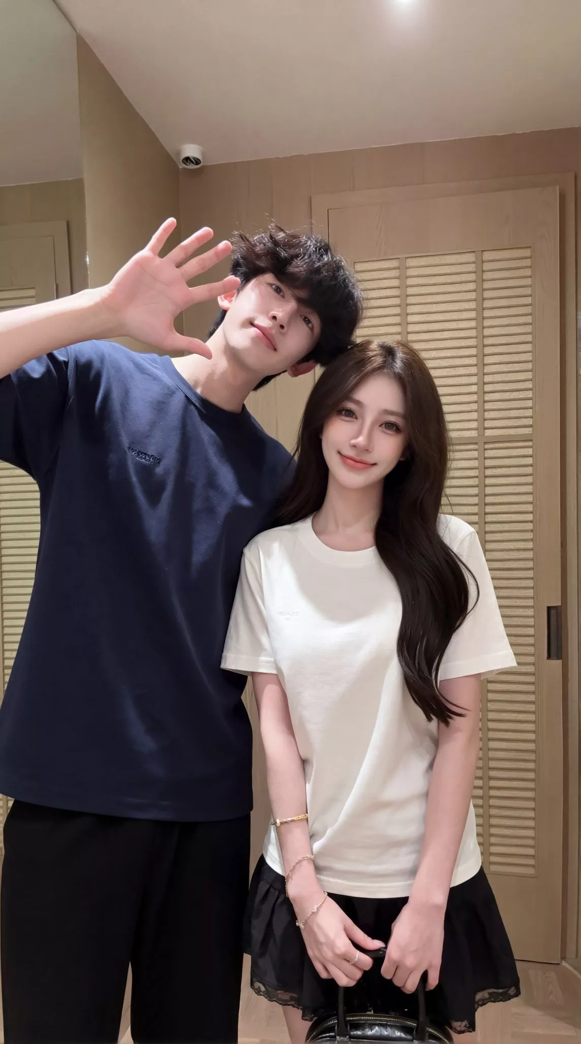 루이비통 가슴 로고 자수 라운드 반팔 탑 상세 이미지 13