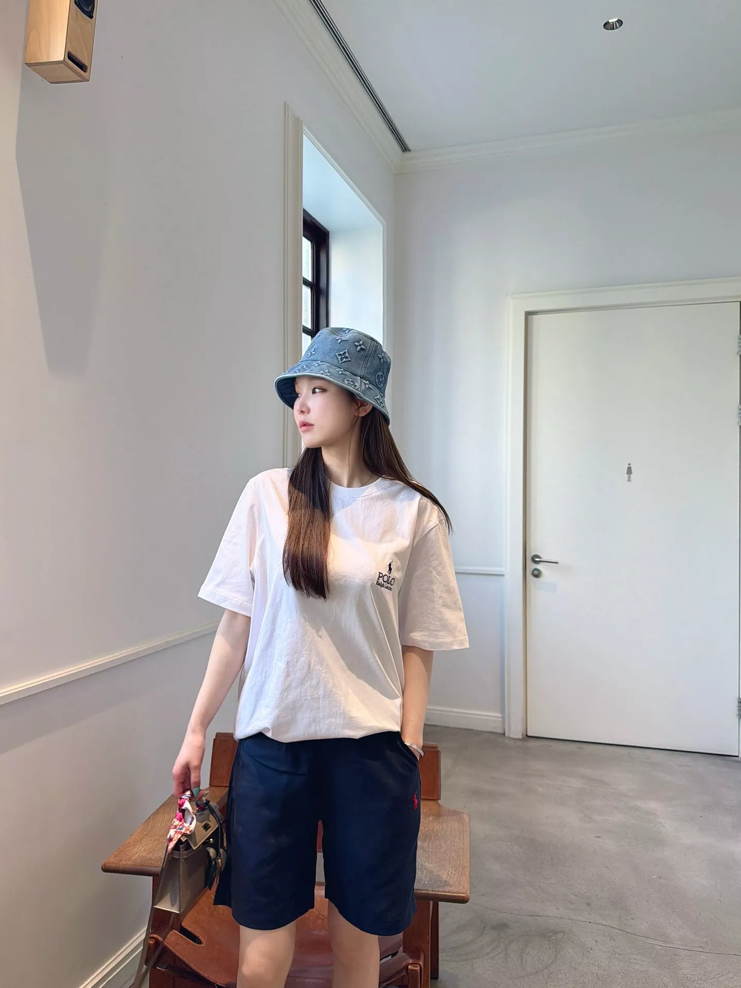 랄프로렌 자수 로고 린넨 혼방 밴딩 반바지 상세 이미지 11