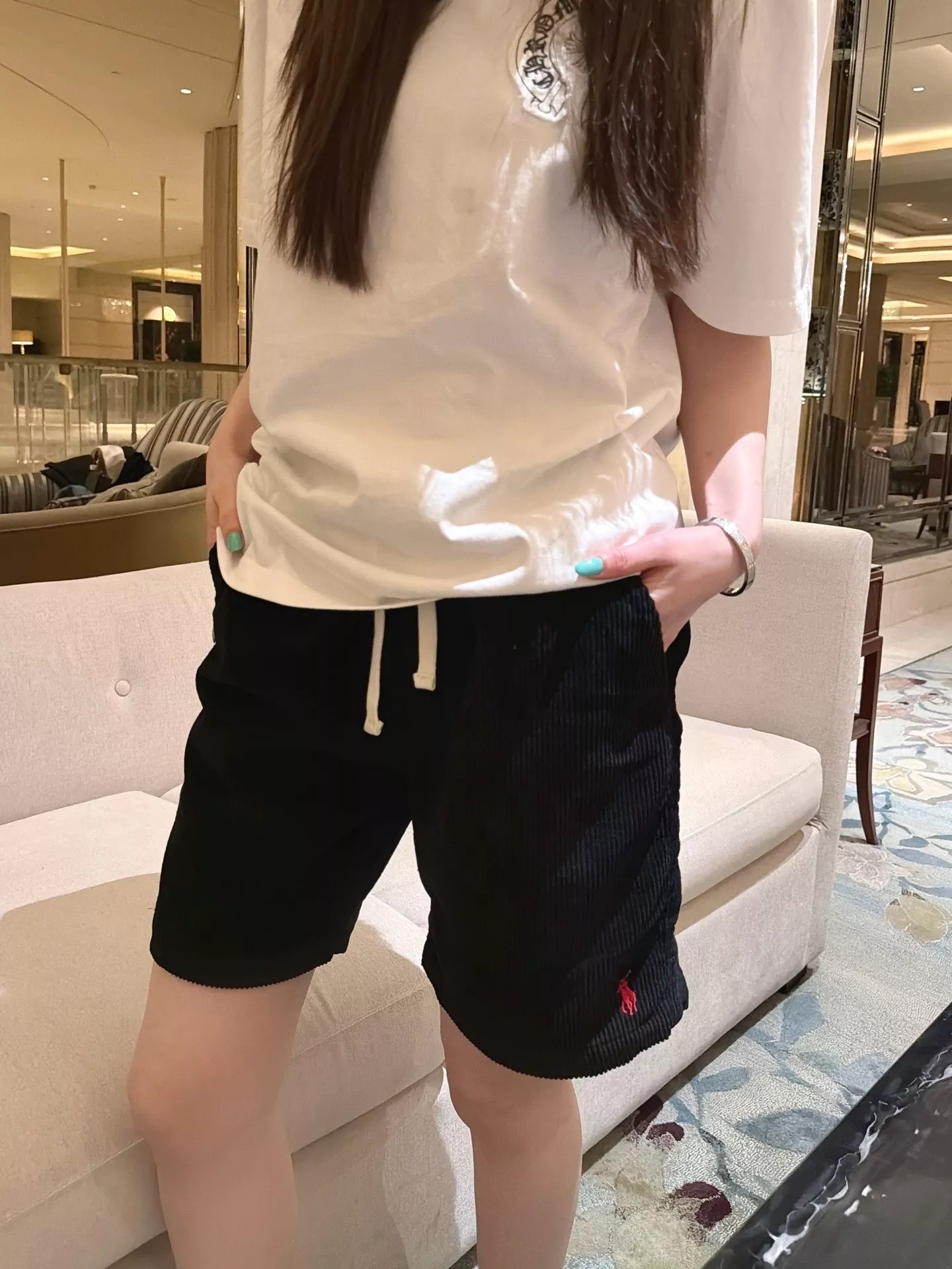 랄프로렌 클래식 포니 자수 린넨 혼방 반바지 상세 이미지 12