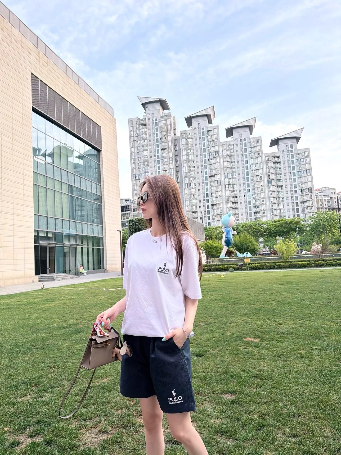 랄프로렌 전마 자수 린넨 혼방 밴딩 반바지 상세 이미지 12