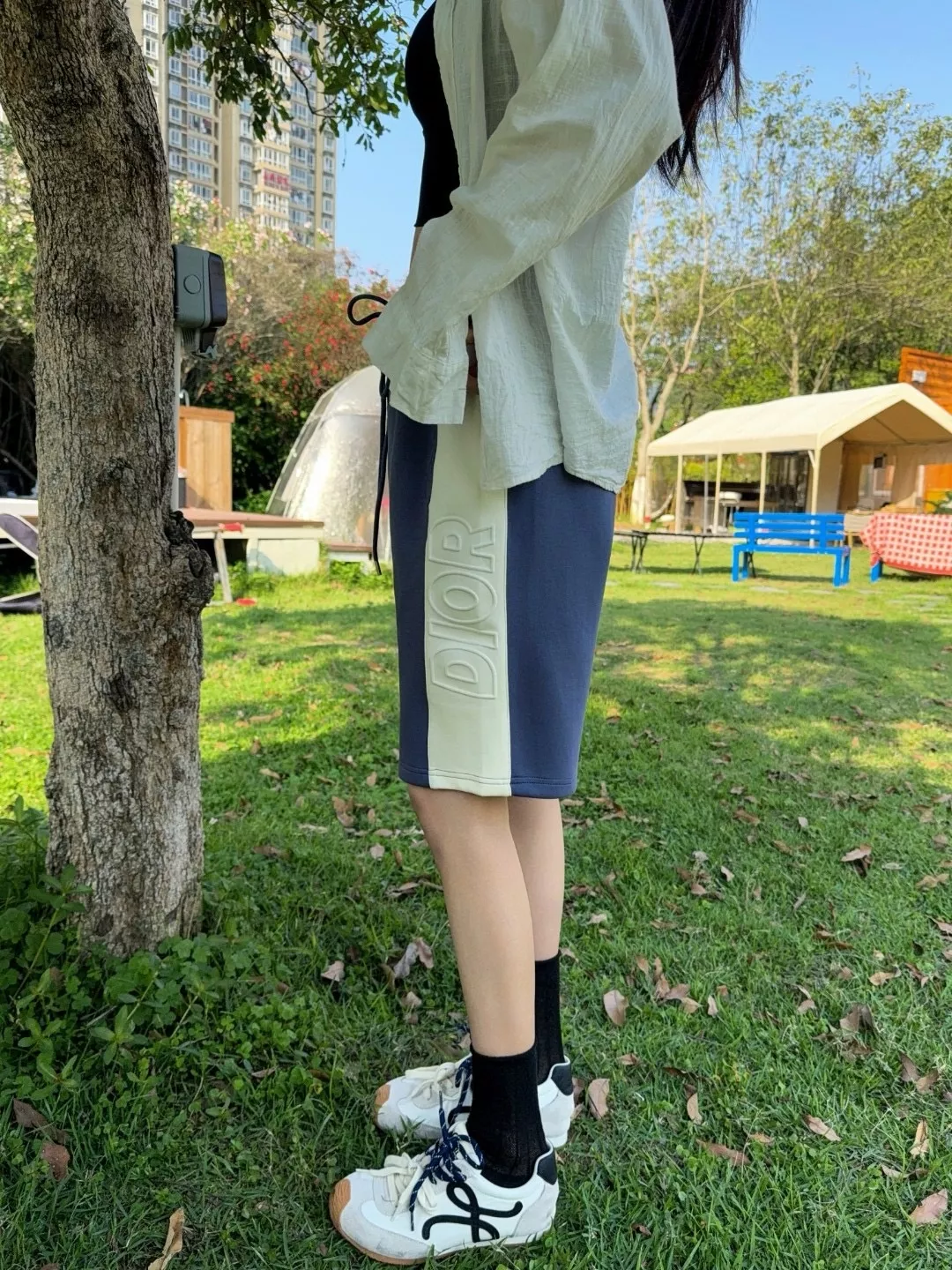 디올 측면 배색 로고 엠보 쇼츠 상세 이미지 11