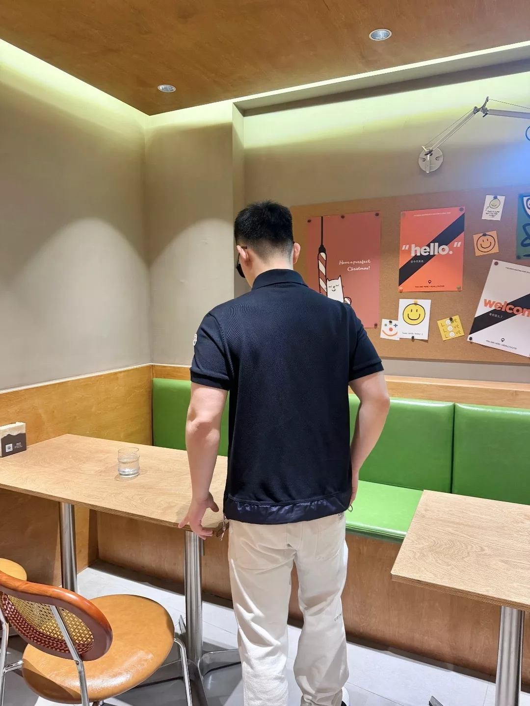 몽클레어 로고 패치 반집업 폴로 반소매 상의 상세 이미지 14