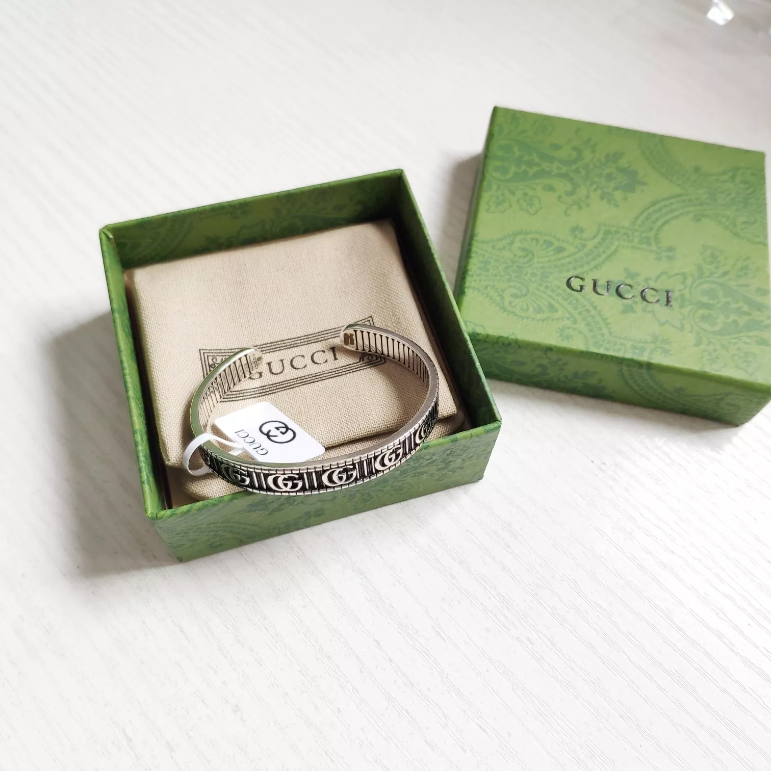 구찌 더블 지 복고 오픈 뱅글 상세 이미지 5