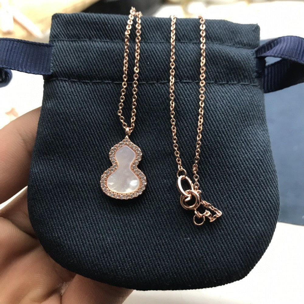 키린 불루 시리즈 화이트 자개 호리병 팬던트 체인