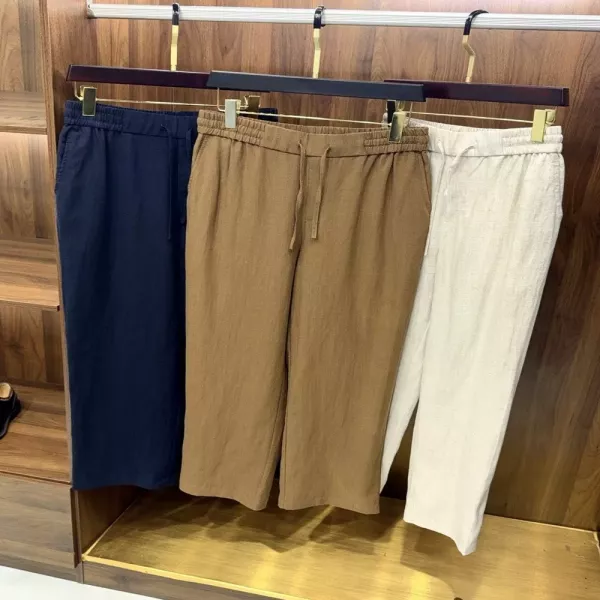 제냐 린넨 라이오셀 혼방 밴딩 팬츠