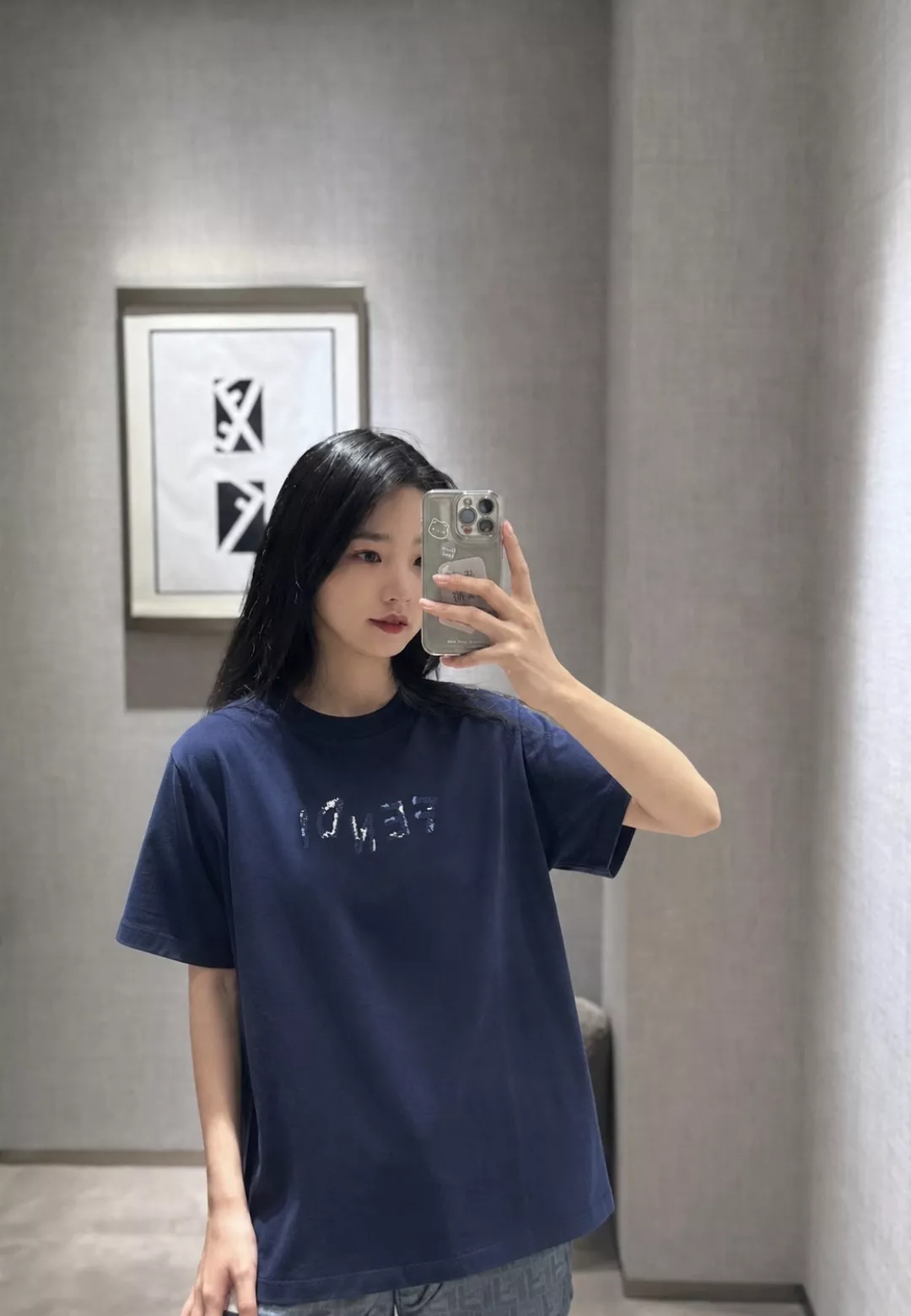 펜디 컬러 자수 로고 포인트 반팔 상의 상세 이미지 24