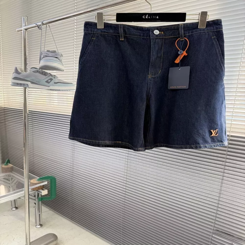 루이비통 로고 포인트 데님 쇼츠
