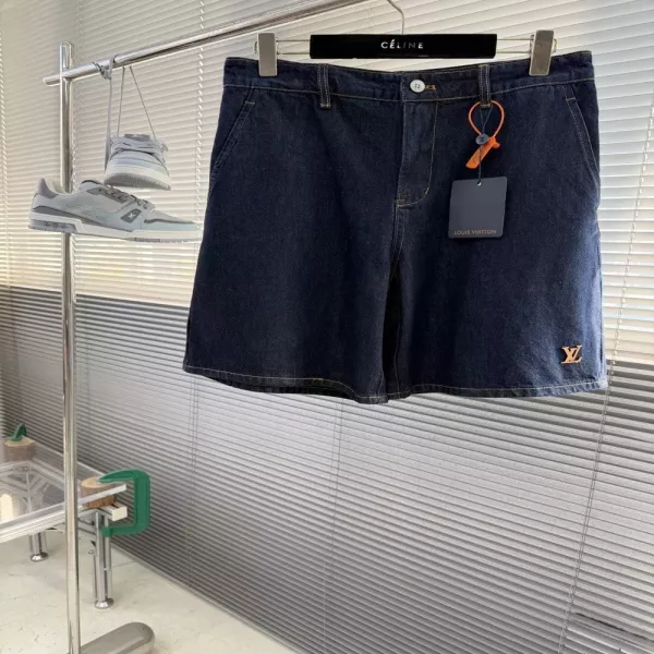 루이비통 로고 포인트 데님 쇼츠
