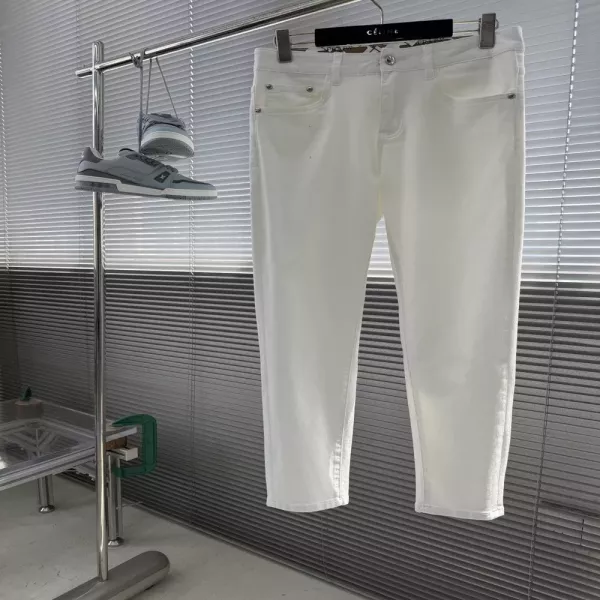 프라다 심플한 화이트 데님 바지