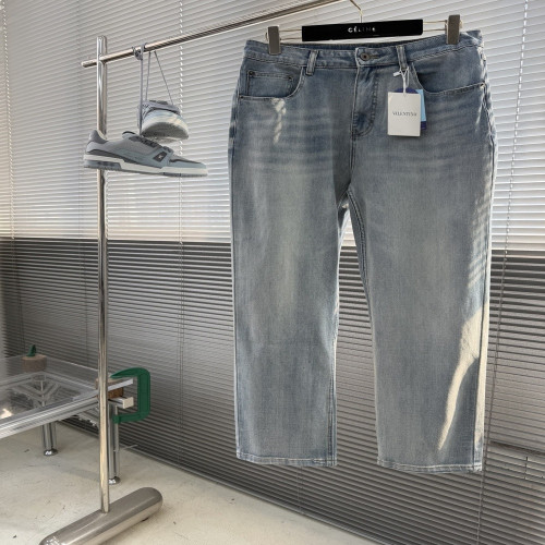 발렌티노 연청 워싱 와이드 데님 바지