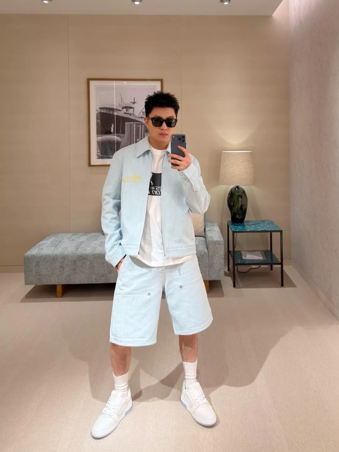 루이비통 워싱 데님 버뮤다 팬츠 상세 이미지 22