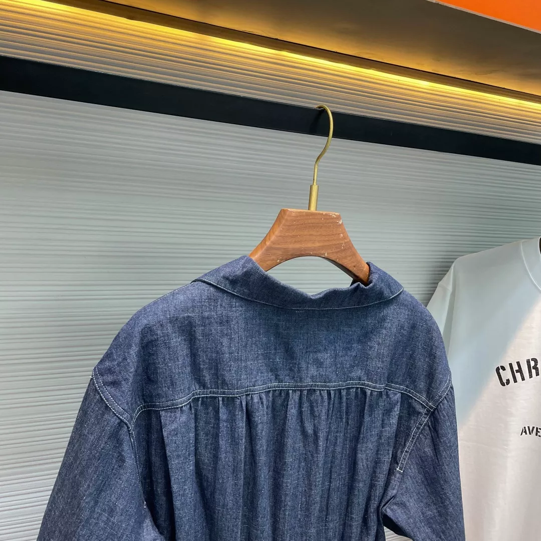 프라다 메탈 삼각 로고 데님 쇼츠 올인원 상세 이미지 9