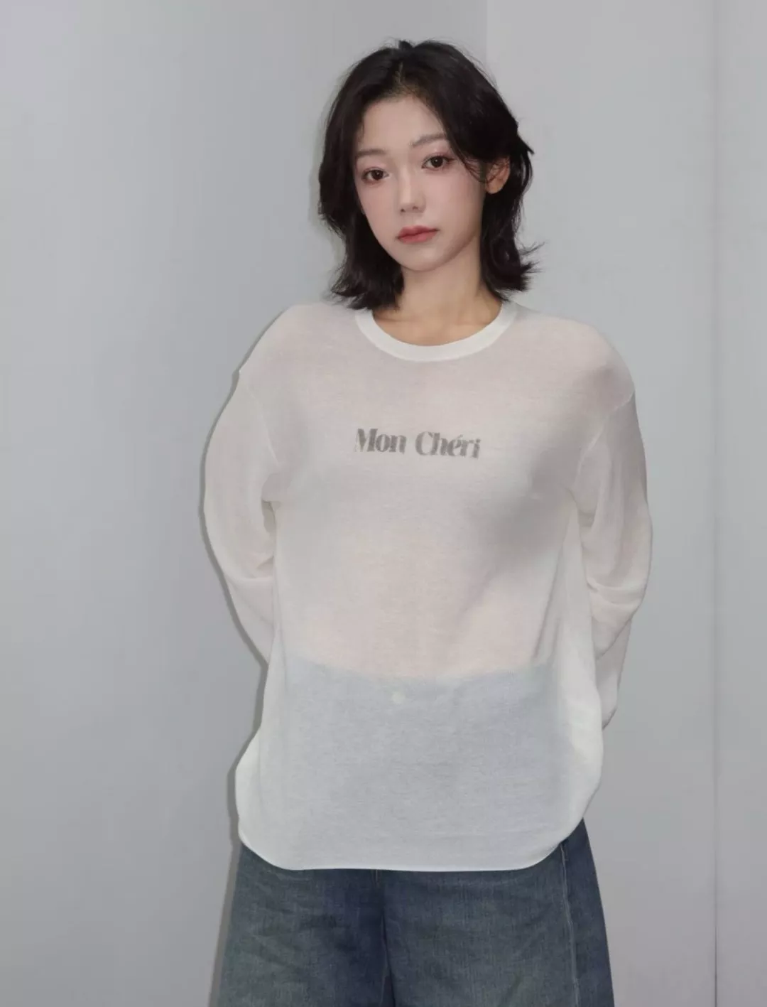모앤코 텐셀 혼방 레터링 루즈핏 상의 상세 이미지 17