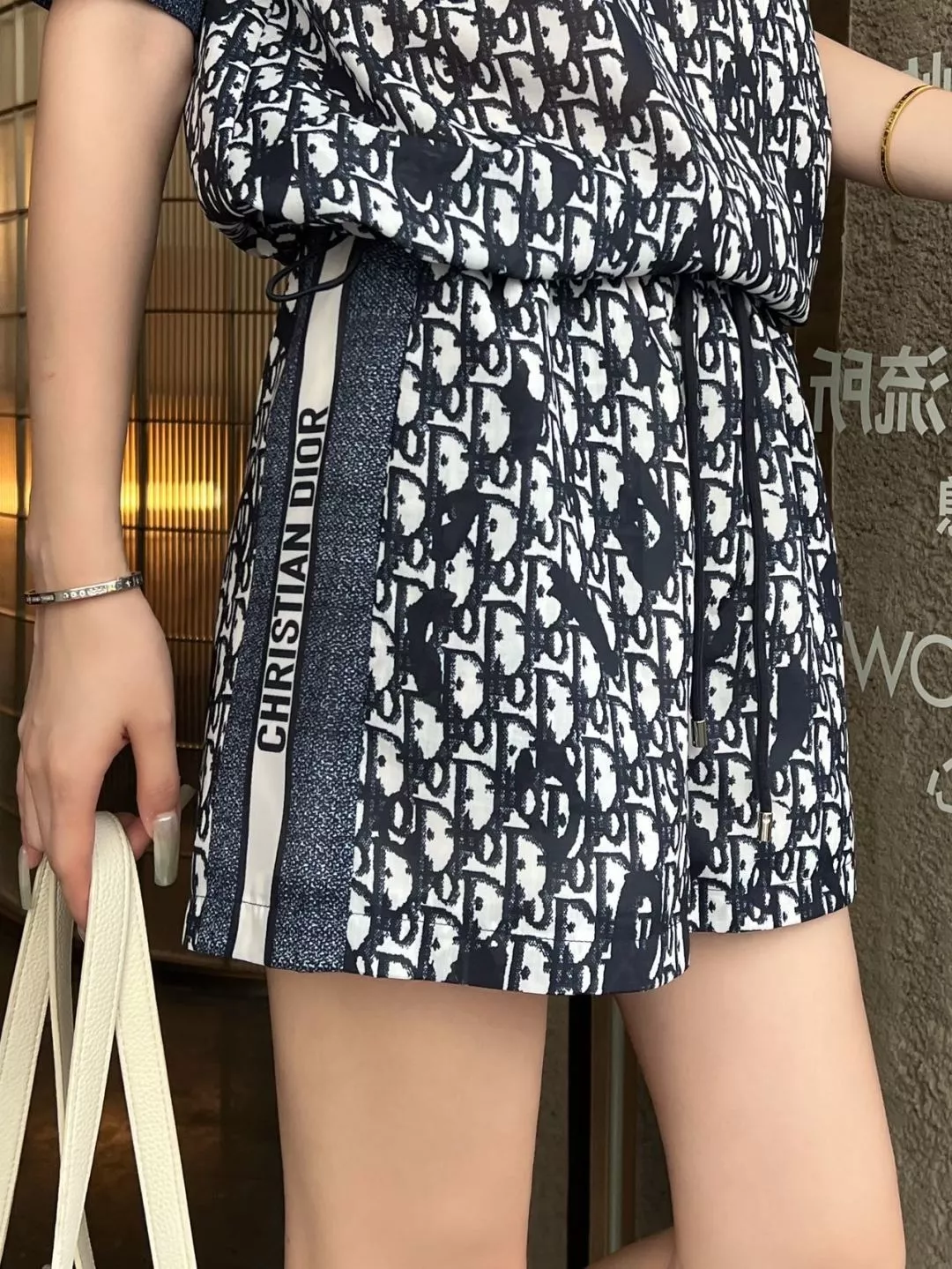 디올 오블리크 패턴 하이넥 반팔 셋업 상세 이미지 11