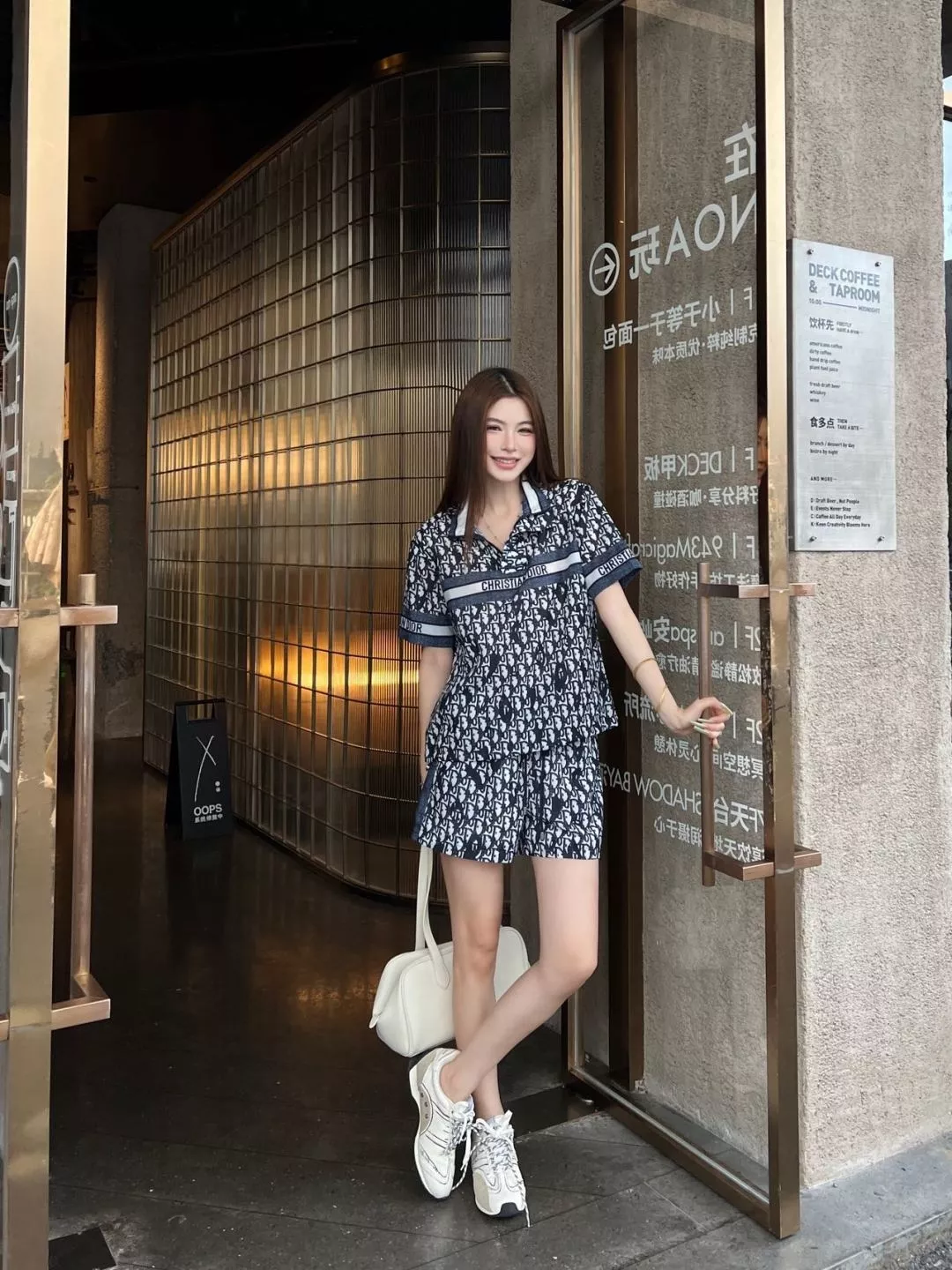 디올 오블리크 패턴 하이넥 반팔 셋업 상세 이미지 17