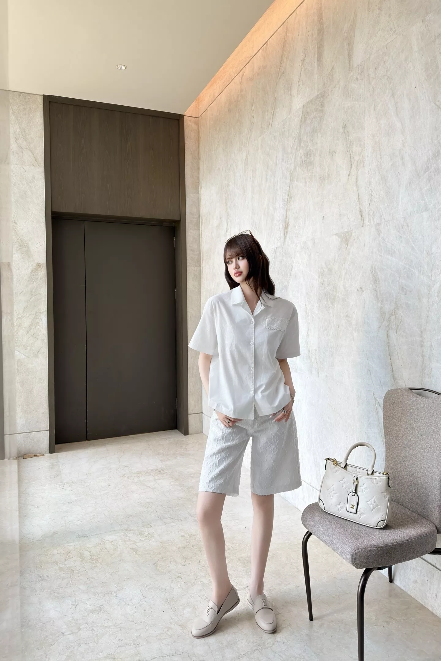 로로피아나 화이트 린넨 쿠바카라 반팔 셔츠 상세 이미지 40