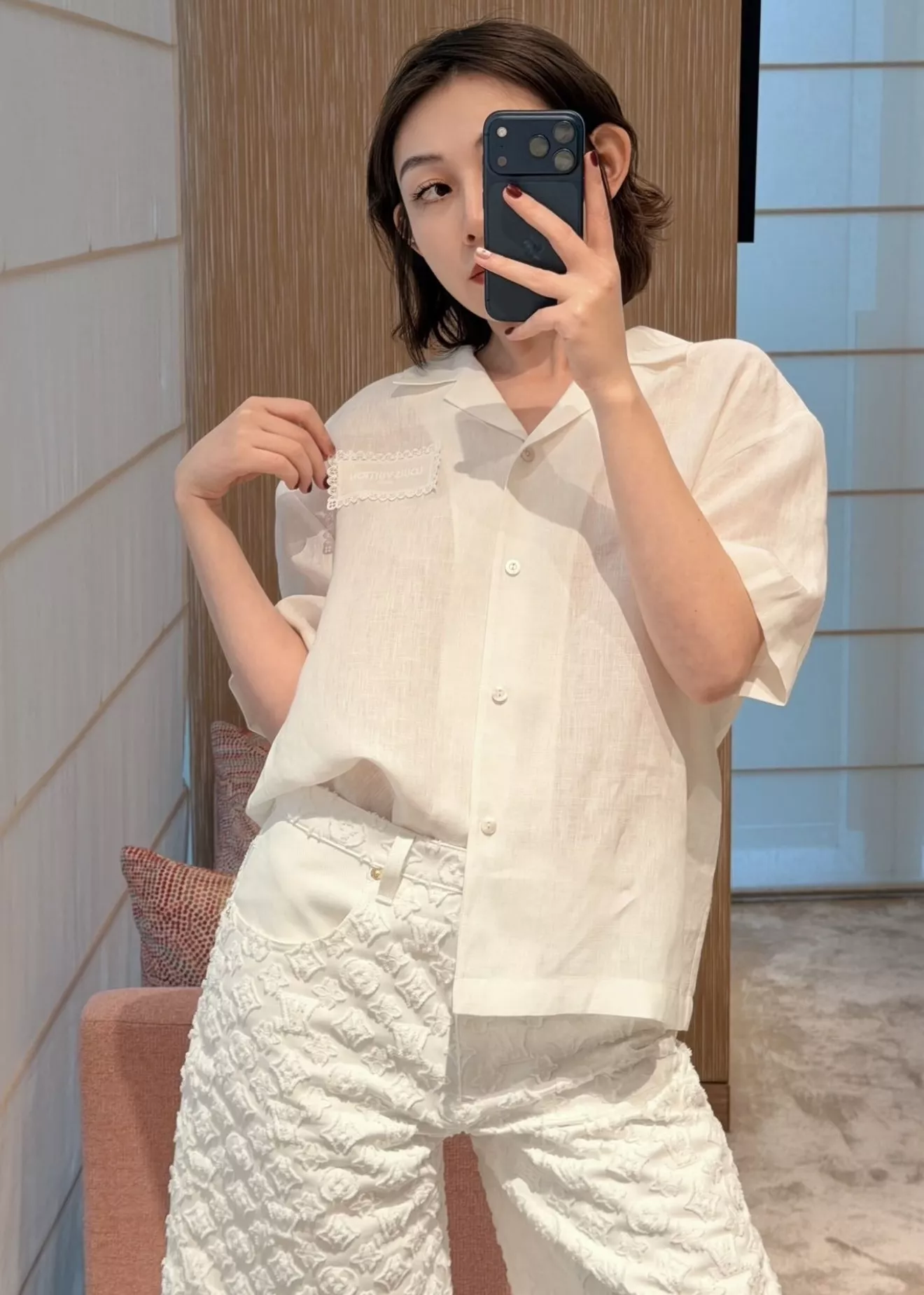 로로피아나 화이트 린넨 쿠바카라 반팔 셔츠 상세 이미지 27