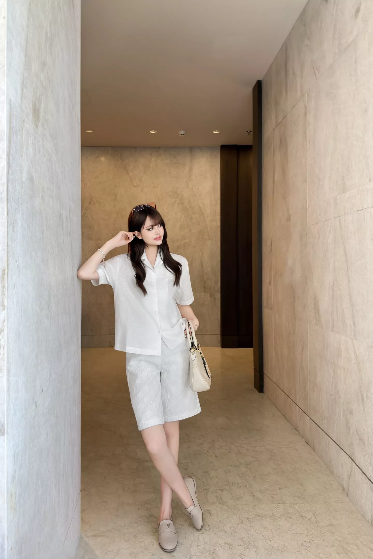로로피아나 화이트 린넨 쿠바카라 반팔 셔츠 상세 이미지 42