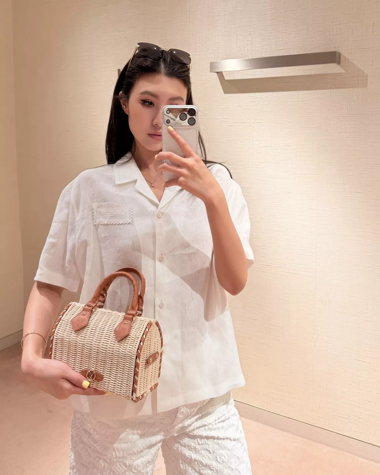 로로피아나 화이트 린넨 쿠바카라 반팔 셔츠 상세 이미지 28