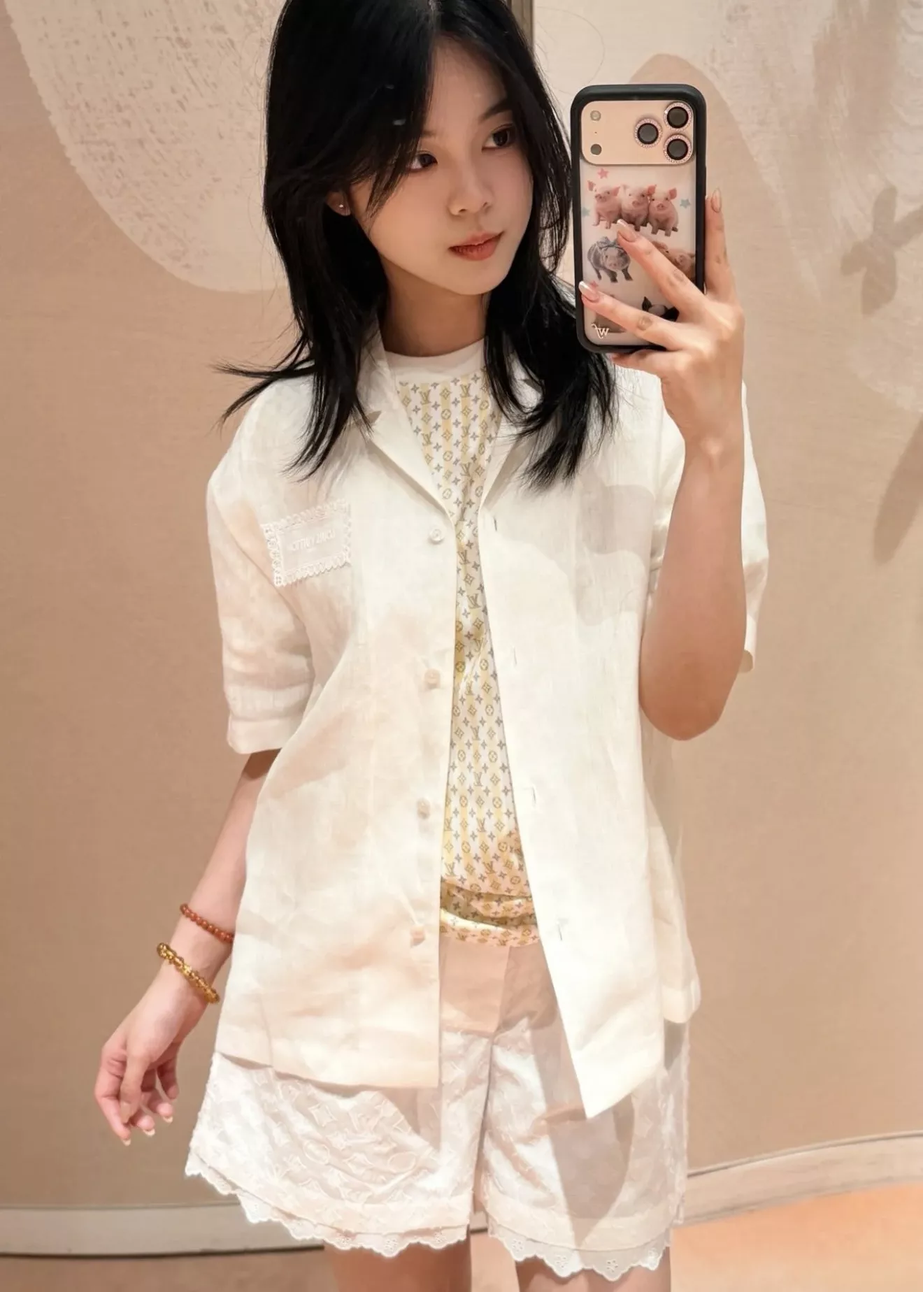 로로피아나 화이트 린넨 쿠바카라 반팔 셔츠 상세 이미지 22