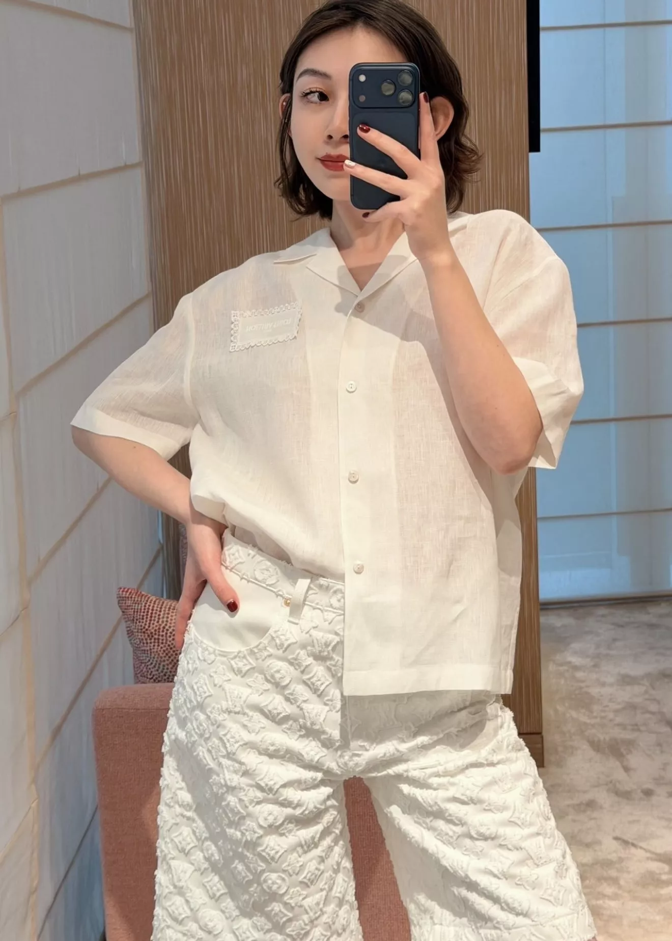 로로피아나 화이트 린넨 쿠바카라 반팔 셔츠 상세 이미지 26