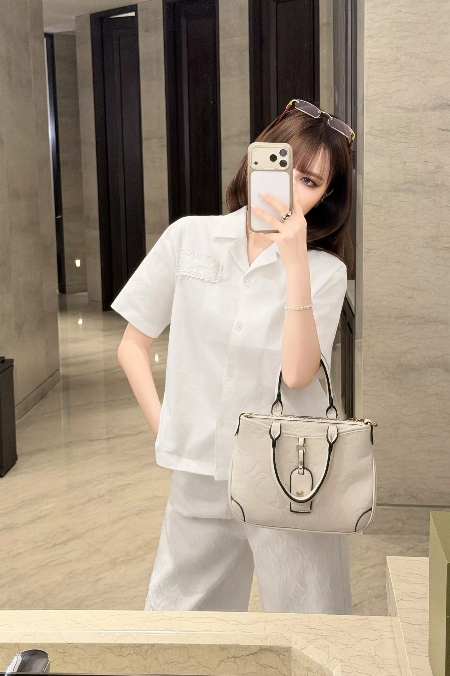 로로피아나 화이트 린넨 쿠바카라 반팔 셔츠 상세 이미지 38