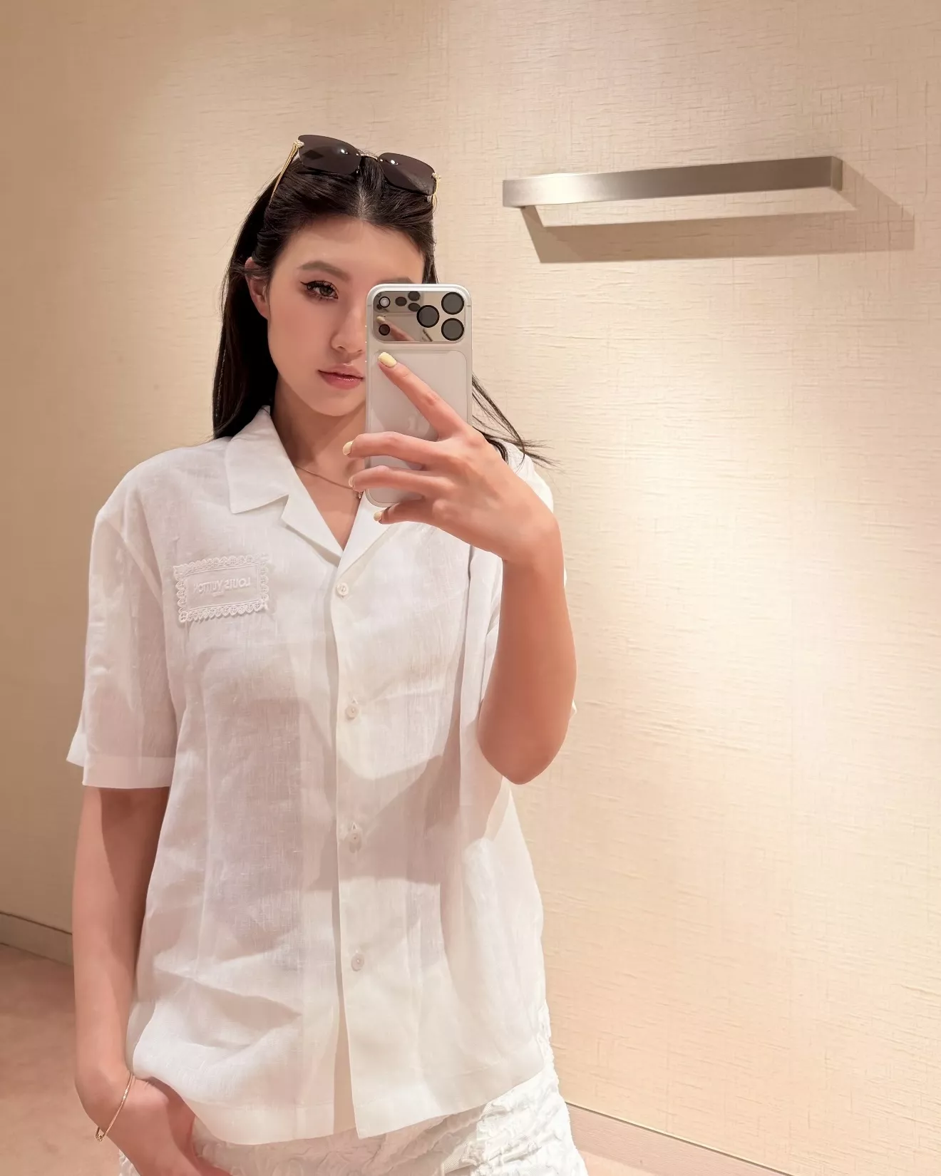 로로피아나 화이트 린넨 쿠바카라 반팔 셔츠 상세 이미지 29