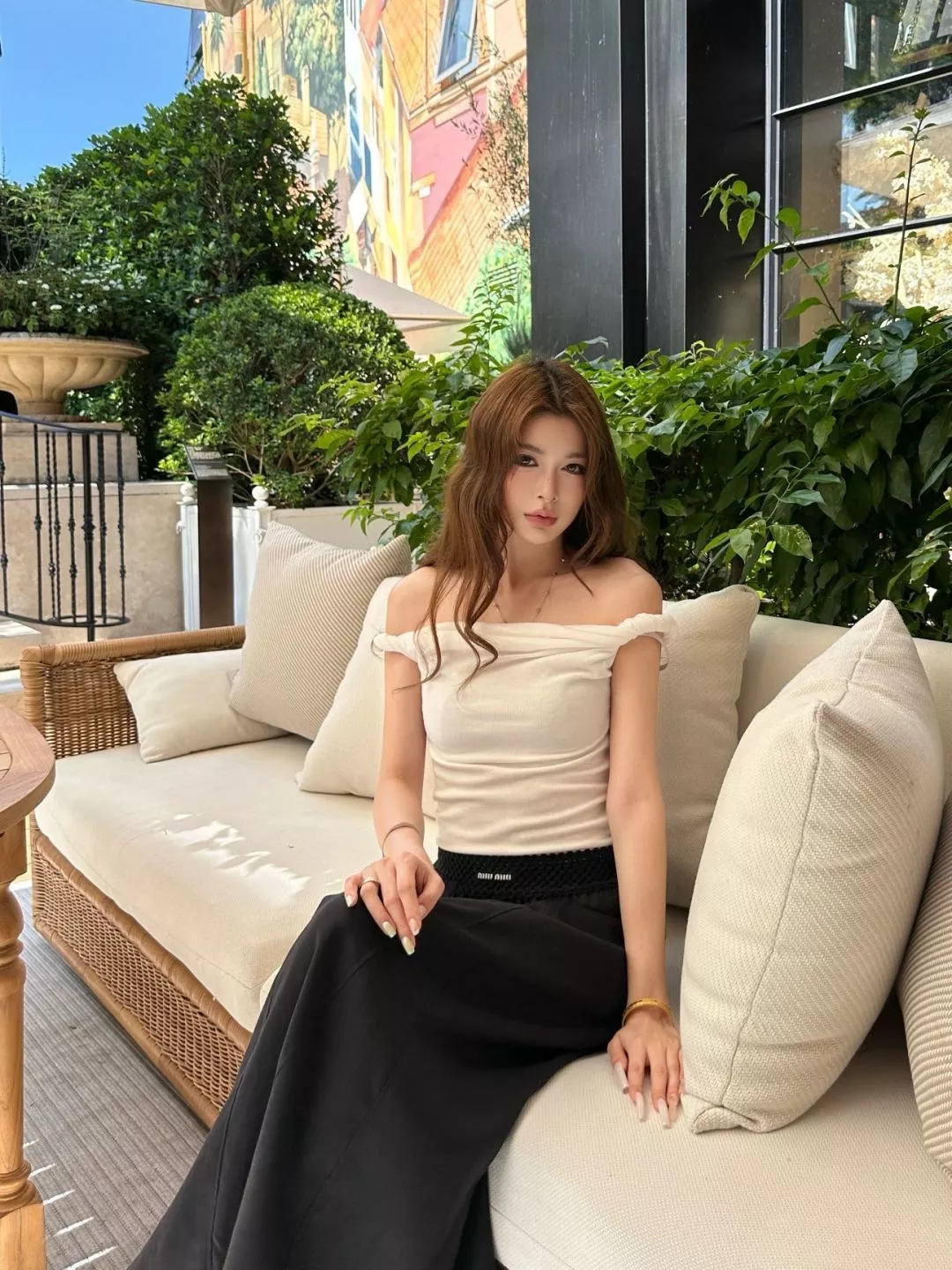 미우미우 배색 허리단 포인트 스커트 상세 이미지 27