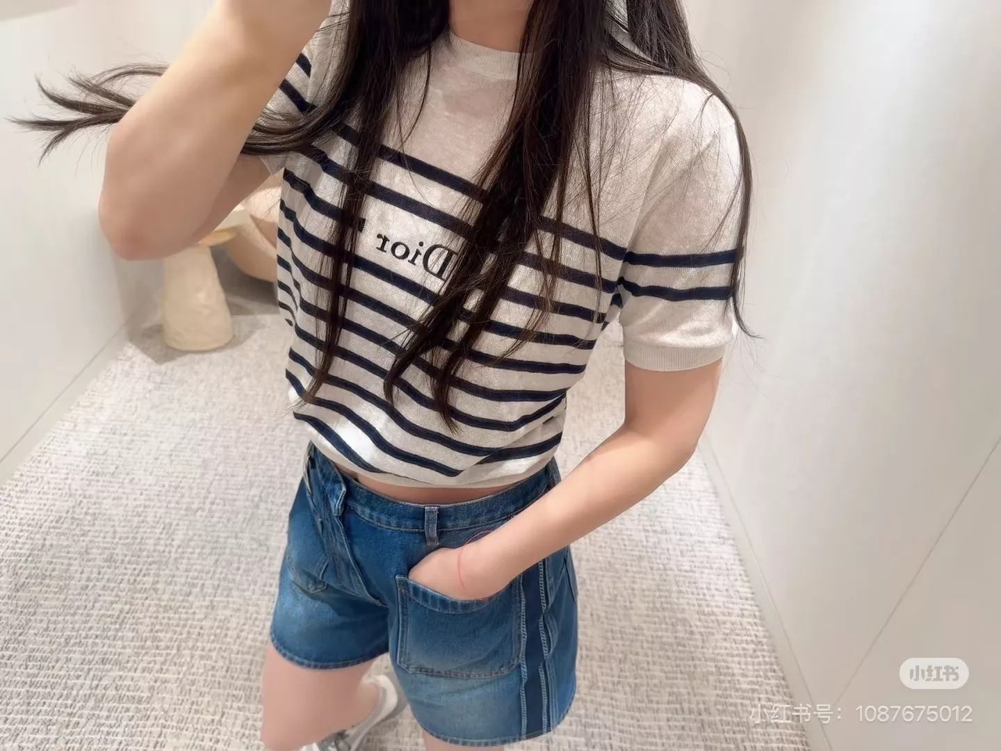 디올 하이웨이스트 워싱 데님 쇼츠 상세 이미지 26
