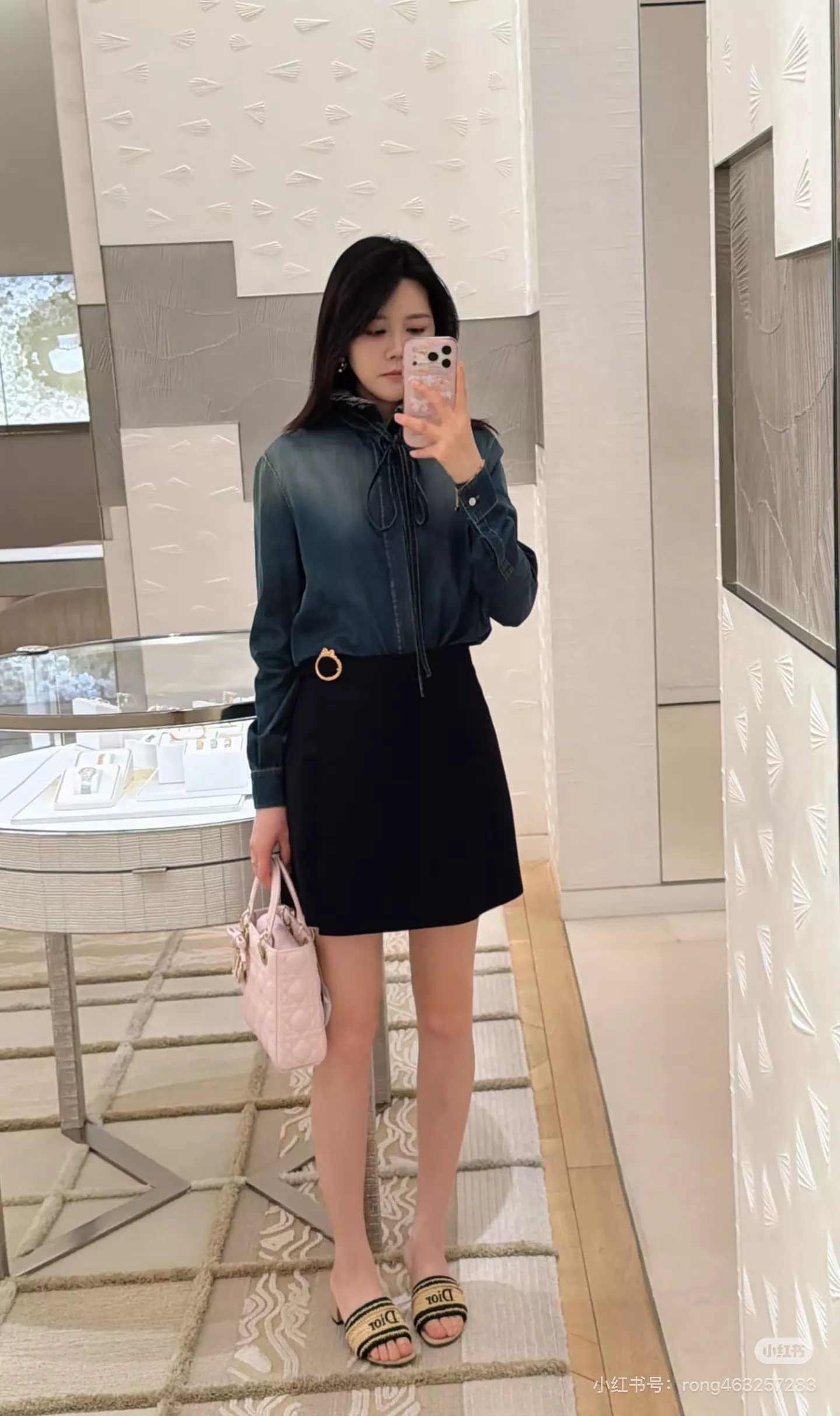 디올 워싱 코튼 데님 하이넥 셔츠 상세 이미지 19