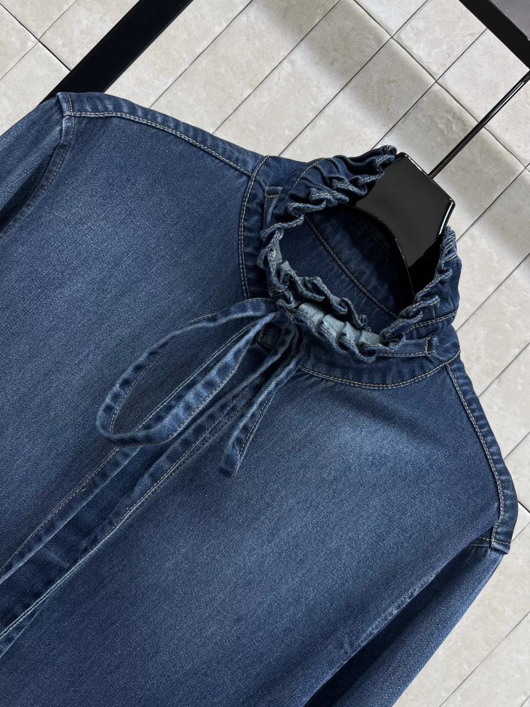 디올 워싱 코튼 데님 하이넥 셔츠 상세 이미지 2