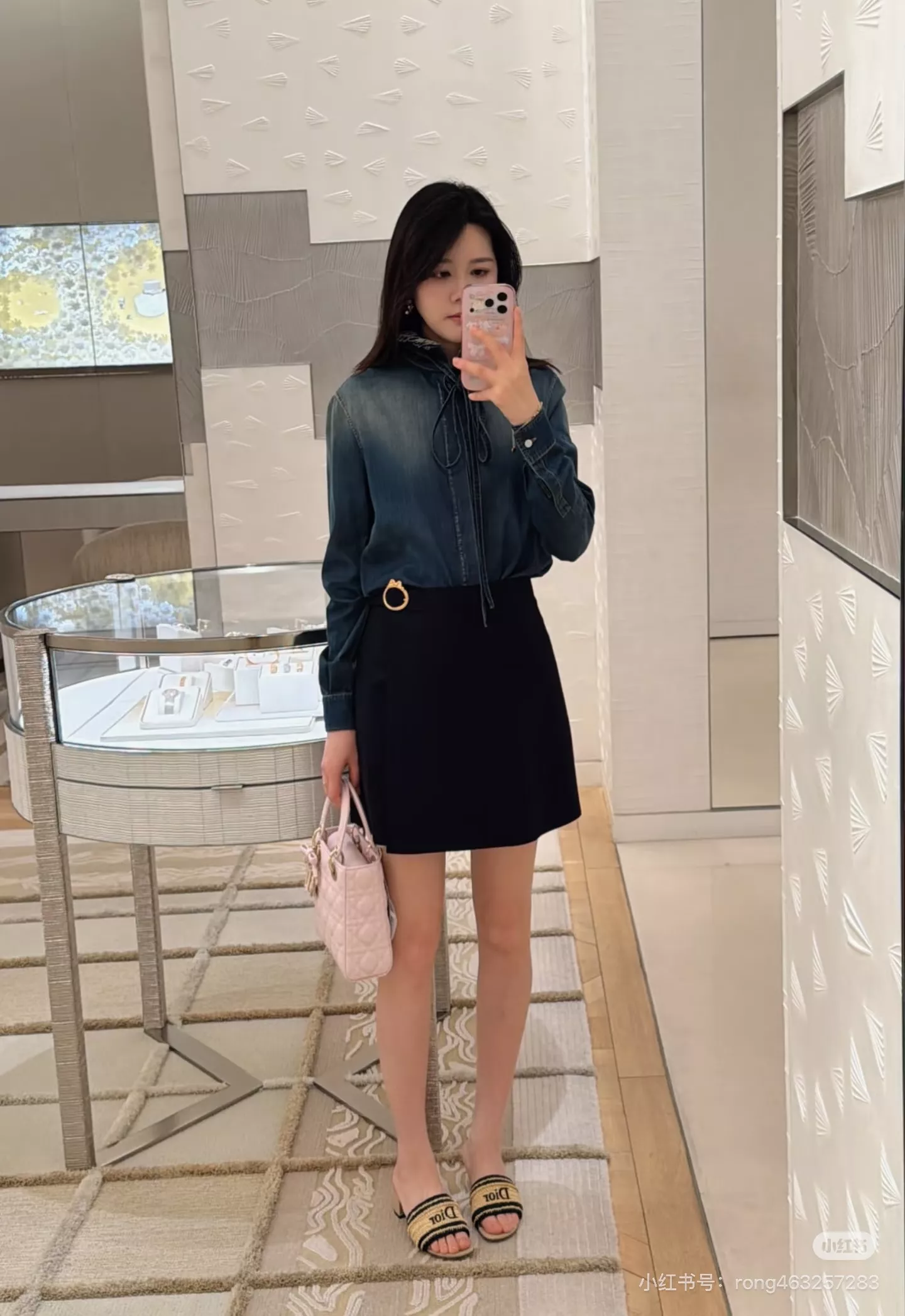 디올 워싱 코튼 데님 하이넥 셔츠 상세 이미지 20