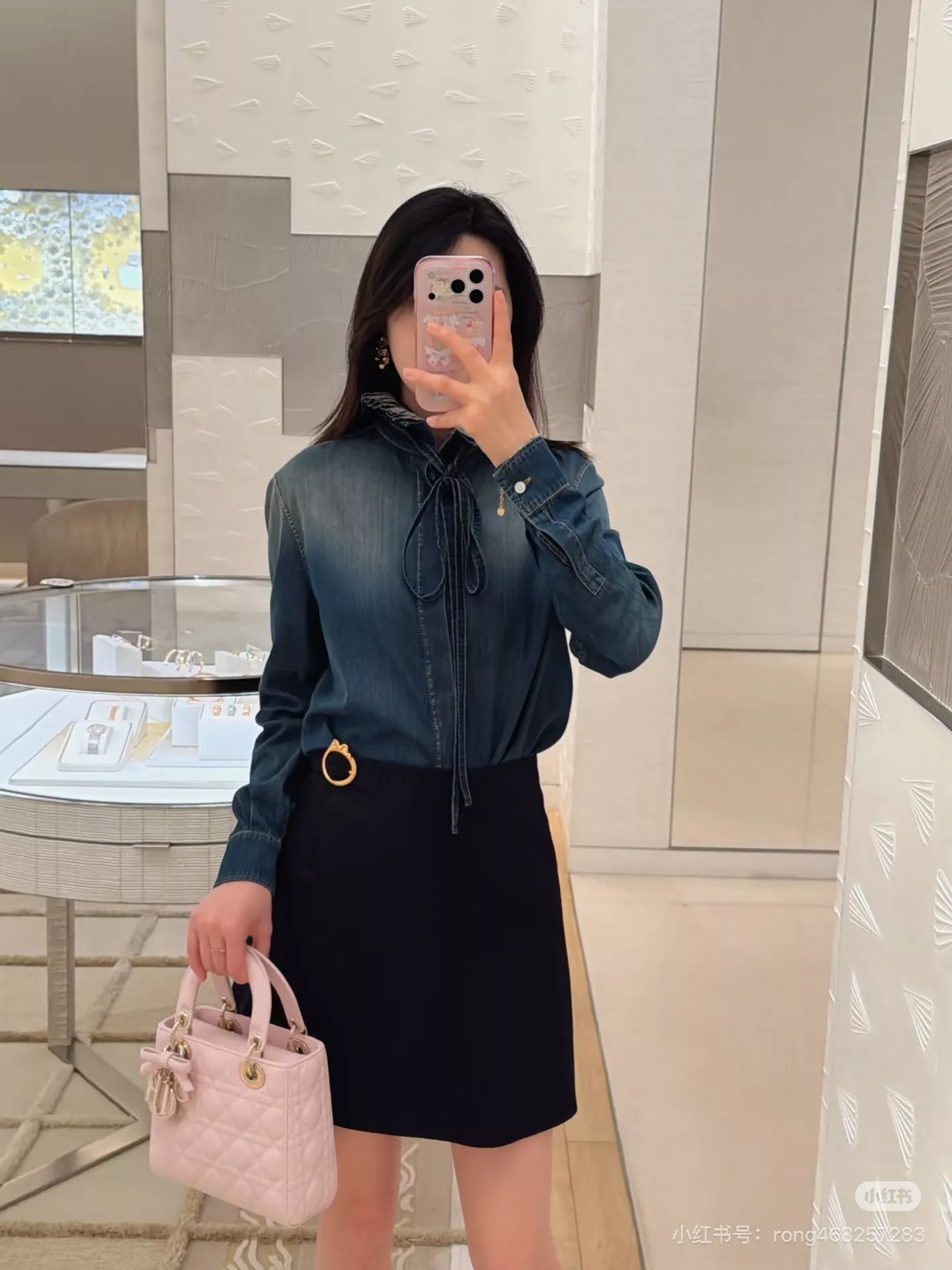 디올 워싱 코튼 데님 하이넥 셔츠 상세 이미지 21
