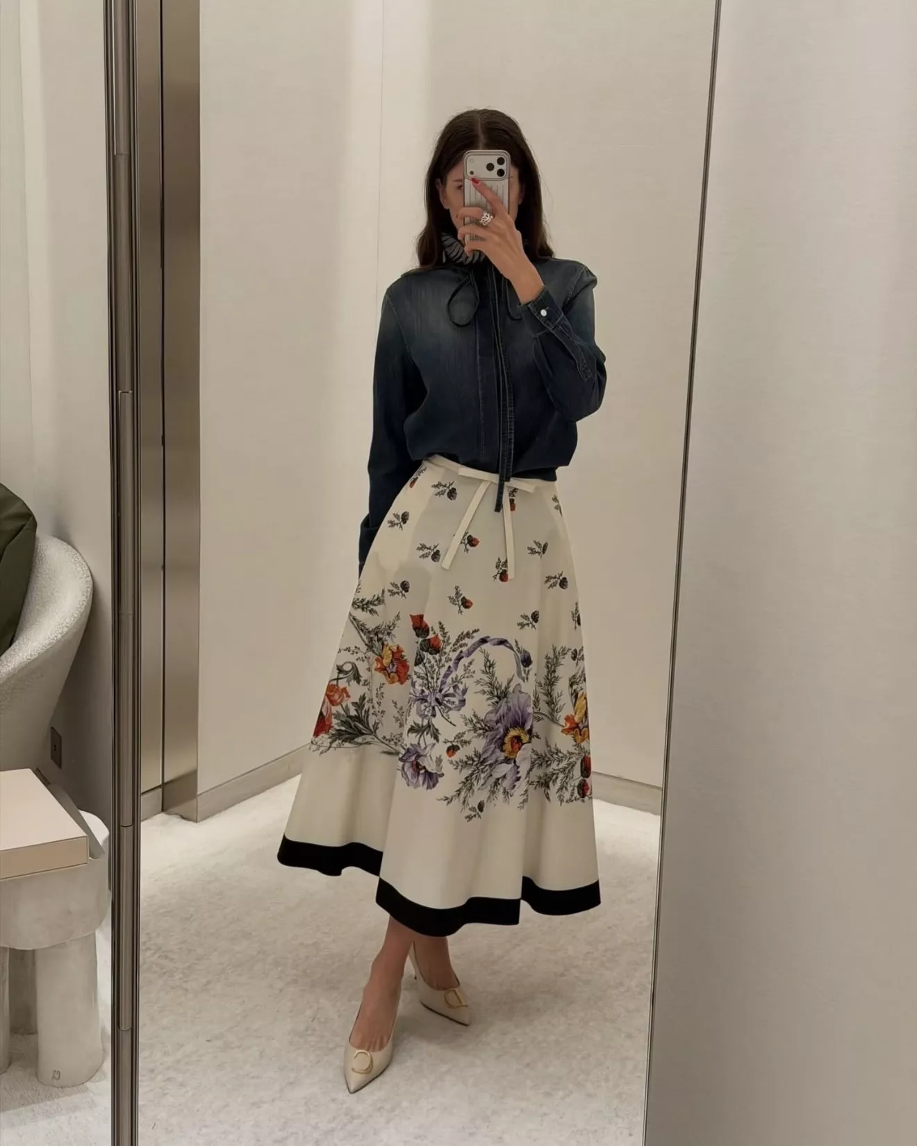 디올 워싱 코튼 데님 하이넥 셔츠 상세 이미지 22